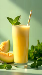 Fototapeta premium Refreshing Melon Mint Smoothie