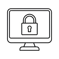 Cybersecurity Lock Icon - Network Security, Encryption, and Data Protection for Online Safety
