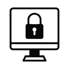 Cybersecurity Lock Icon - Network Security, Encryption, and Data Protection for Online Safety
