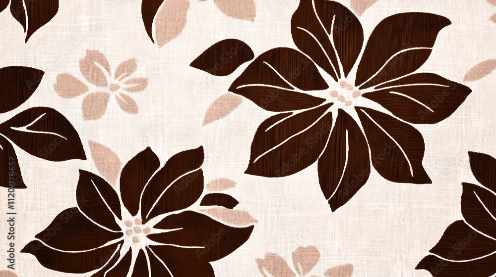 Poster crumpled textured paper in warm mocha tones creating abstract patterns and shadows, trend color 2025