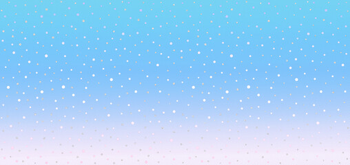 Snow Flakes  on pastel background. Simple polka dots, glittering decoration elements and halftone color.  winter Holiday Background,vintage style. For backdrop , website , banners , festive wallpaper