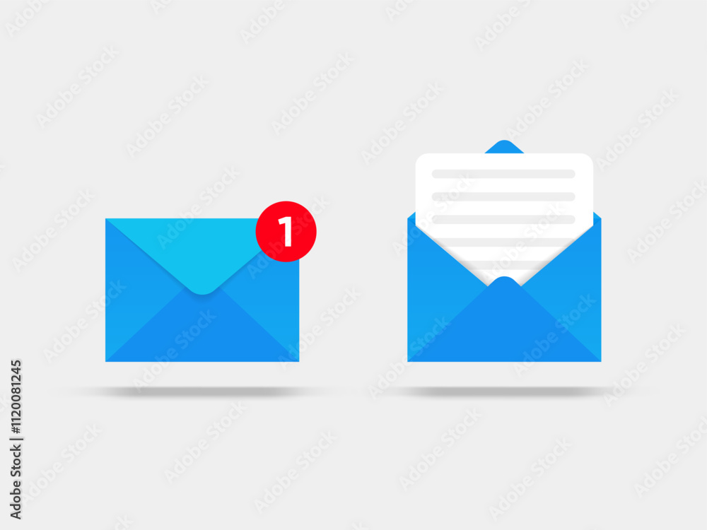 Poster new message notification concept on realistic smartphone mockup. new email pop up. incoming, open me