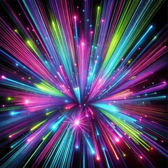 Fluorescent Rays on Black
