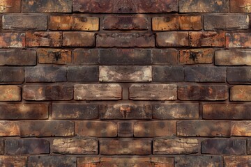 Fototapeta premium Photo of Old brown brick wall. Background texture for backdrops or mapping