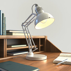 Modern desk lamp on transparent background 3d rendering illustration isolated on white background cutout png design asset funny conceptCelShading