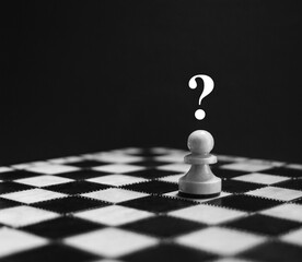 Uncertainty or ambiguity concept. The chess pawn can't make choice between different paths