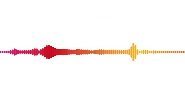 4k abstract music sound wave or audio wavefrom isolated on white background.Line digital minimalist voice and symbol technology.
