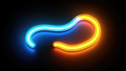 Naklejka premium Abstract Neon Light Waves Flowing Design