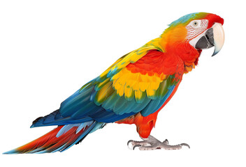 Fototapeta premium Macaw parrot isolated on white background png transparent clipart.