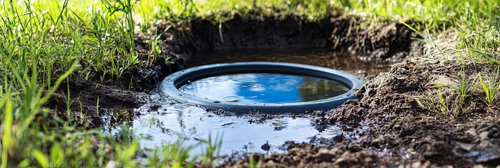 Water Reflection in a Circular Puddle