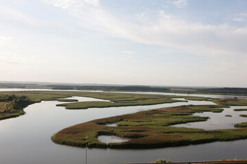 Russia view of the Volga on a cloudy summer day