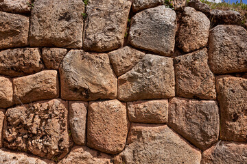 Travel, adventure and lots of history : Inca stone walls at Chinchero- Cusco, Peru, a remarkable example of Inca architecture and craftsmanship