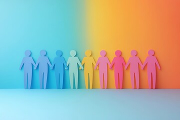 Colorful Paper Figures Teamwork Concept