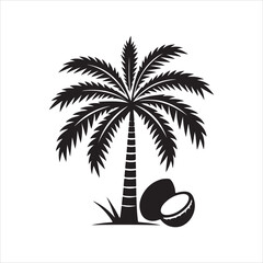 Obraz premium Palm Tree Silhouette, Silhouettes Palm Tree, vector Palm tree design