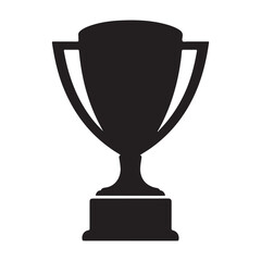 Champion Trophy Silhouette icon vector on white background 
