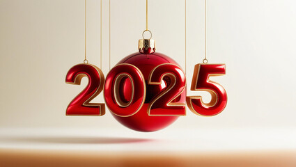 Christmas decorations with numbers 2025