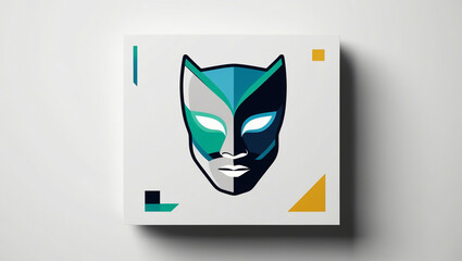 mask illustration in pop art vector style