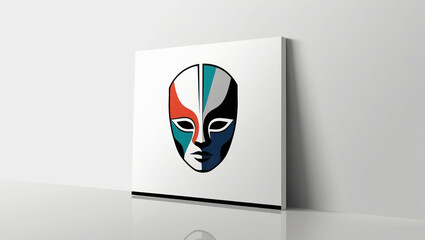 mask illustration in pop art vector style