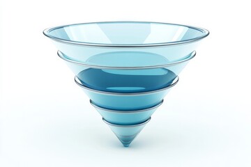A beautiful sales funnel with three levels white background 
