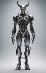 Iron devil robot. Artificial intelligence. 