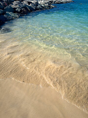 La mer beach in Dubai with palms