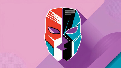 mask illustration in pop art vector style