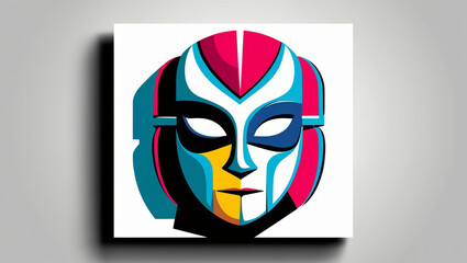 mask illustration in pop art vector style