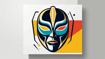 mask illustration in pop art vector style