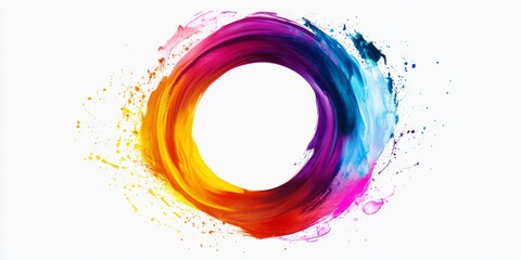 A circle swirl of pop colors. White background