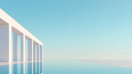 Modern Architecture with Infinity Pool