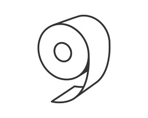 Toilet paper roll or tube icon design, template for wc. Bathroom hygiene icons, kitchen cleaning towel. Blank soft scroll product.