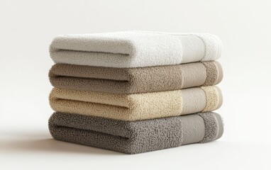 Soft Towels Stacked in Neutrals for Minimalist Decor