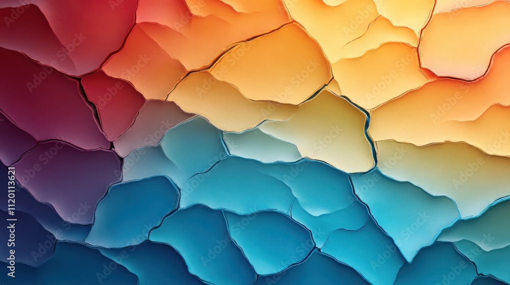 Poster an abstract representation of an earthquake with vibrant color waves
