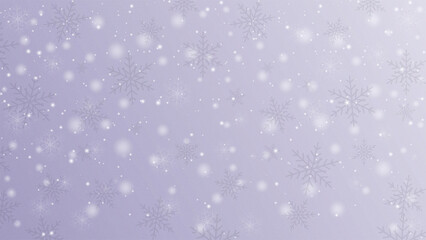 Abstract template with snowflakes, snow, bokeh on winter colors gradient background.
