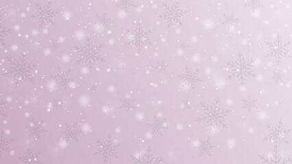 Abstract template with snowflakes, snow, bokeh on winter colors gradient background.