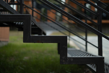 Iron stairs to modern house