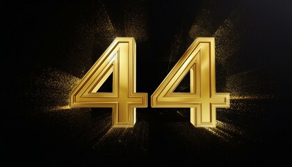 44 golden 3d render symbol, copy space. Generated image