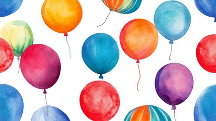 Watercolor Balloons Pattern - Festive Celebration Design
