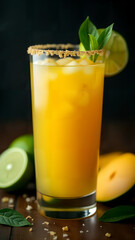 Fototapeta premium Refreshing Mango Basil Cocktail