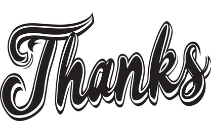 Fototapeta premium Thanks simple calligraphy, Modern had written lettering sign on white background