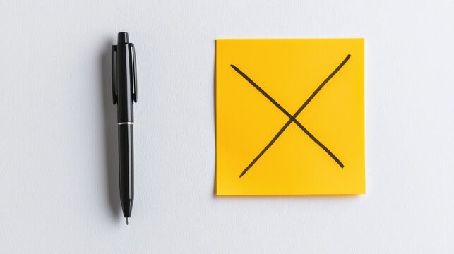 Exploring minimalist workspace yellow notes and black pen inspiration