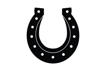 Horse shoe vector style silhouette art