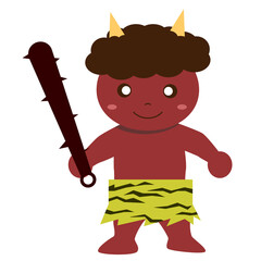 【節分】金棒を持った赤鬼