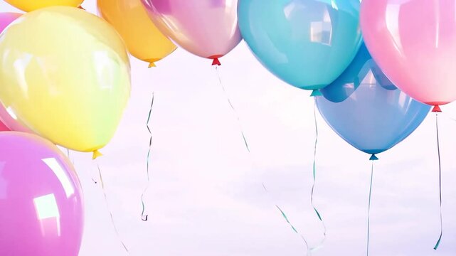 White Background Colorful Balloon Party