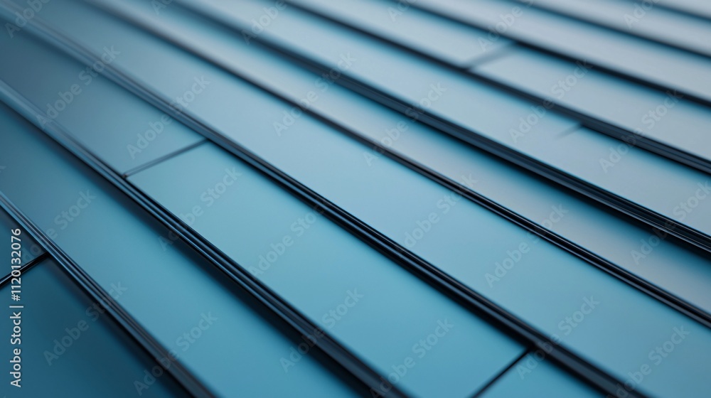 Poster panels blue metallic design and architecture with symmetry patterns and innovative materials.