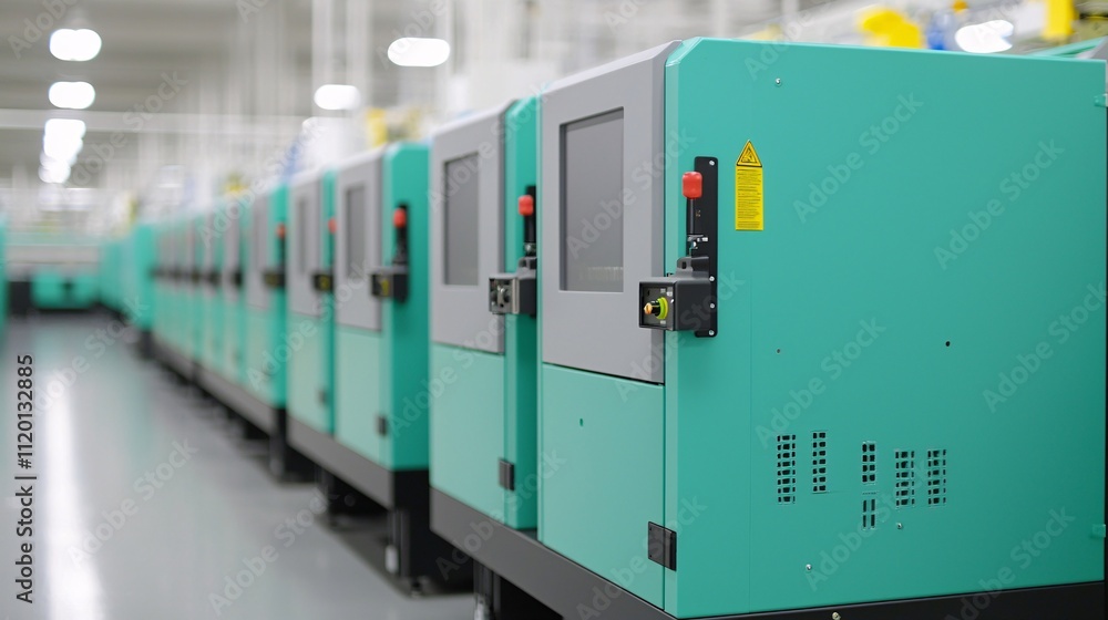 Poster machinery and industrial production with automation logistics efficiency and performance in factory 