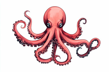 Illustration of a vibrant octopus with tentacles.