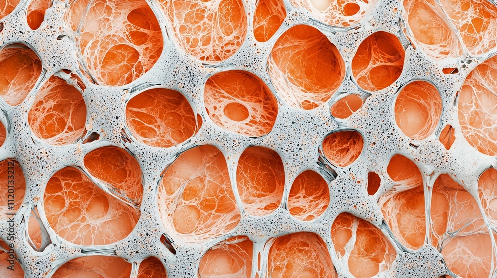 Poster material cells texture orange structure with porous patterns and shapes for vibrant exploration and 