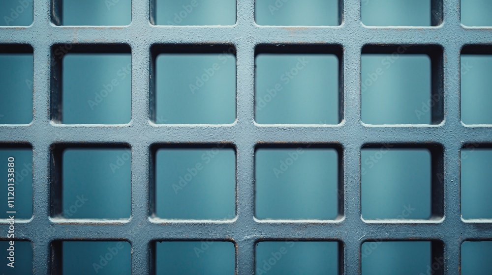 Poster material grid metal texture in industrial design with symmetry and quality elements for innovation.