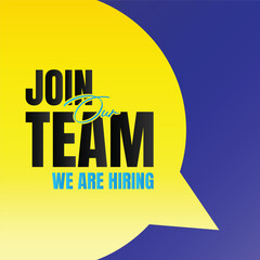 We are hiring creative poster design, Vacancy here social media post vector, Join our team vacancy hiring post recruitment advertising template